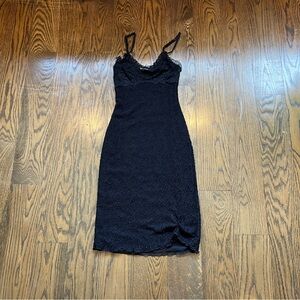 Realisation Par Gisele Black Lace Midi Dress